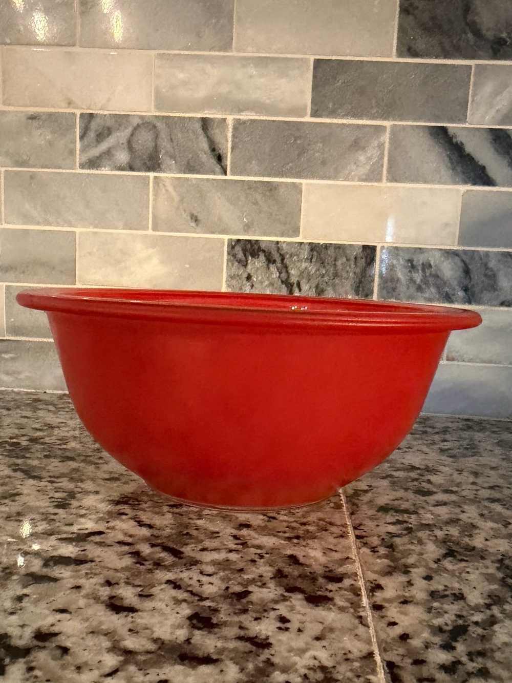 Vintage Pyrex Small Red Clear Bottom Mixing Bowl #322 - 1 Pint